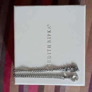 Sterling Silver Canary Crystal and White Sapphire Necklace